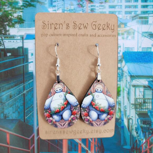 Baymax Earrings Disney handmade Big Hero 6 six - Picture 1 of 3